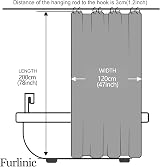 Furlinic Blue Grey Shower Curtain 120x200cm Waterproof Washable Polyester 8 view 6