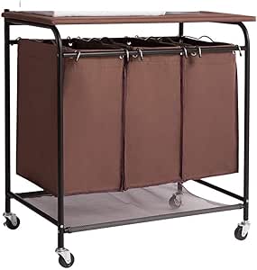 Cesto de la ropa con tabla de planchar, Bolsa extraíble carrito de