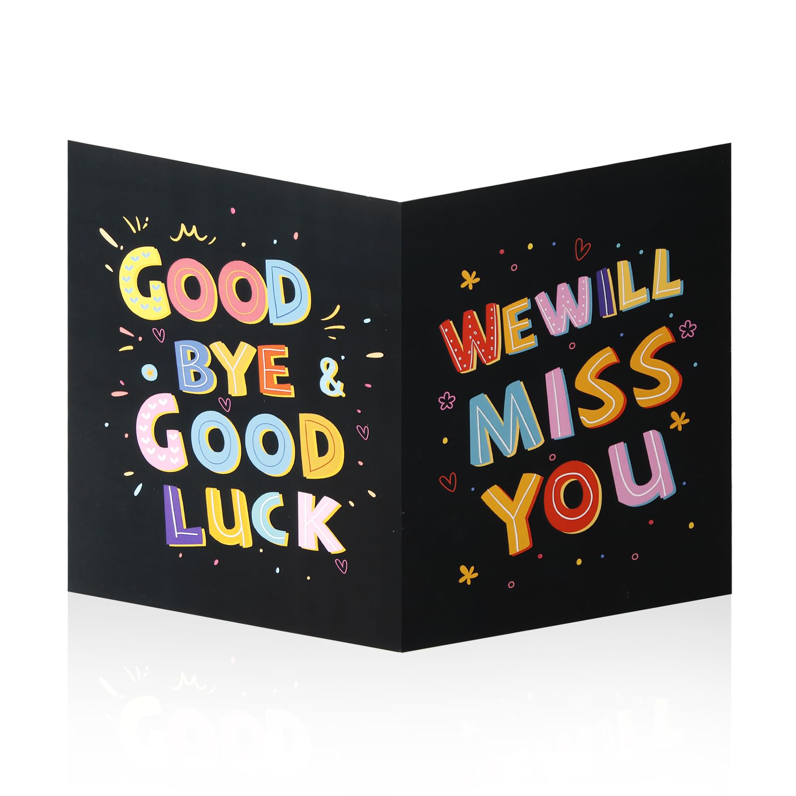 NQEUEPN Large Greeting Card Farewell, 11x17.3 Inch Jumbo Good Luck Card Big Farewell Gift Card with Envelope Huge Funny Leaving Card Coworkers Goodbye Card for Colleague Friends (Black), 28x44cm