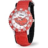 Disney Lightning McQueen Watch for Boys – Cars Analog Watch for Kids 3-5, Toddler, Boys – Black Bezel, Nylon Strap – Fun and Stylish Cars Watches Featuring Lightning McQueen Toddlers and Young Kids