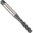 YG-1 - F4403 F4 Series Vanadium Alloy HSS Spiral Flute Tap, Steam Oxide, Round Shank with Square End, Bottoming Chamfer, 1/4"