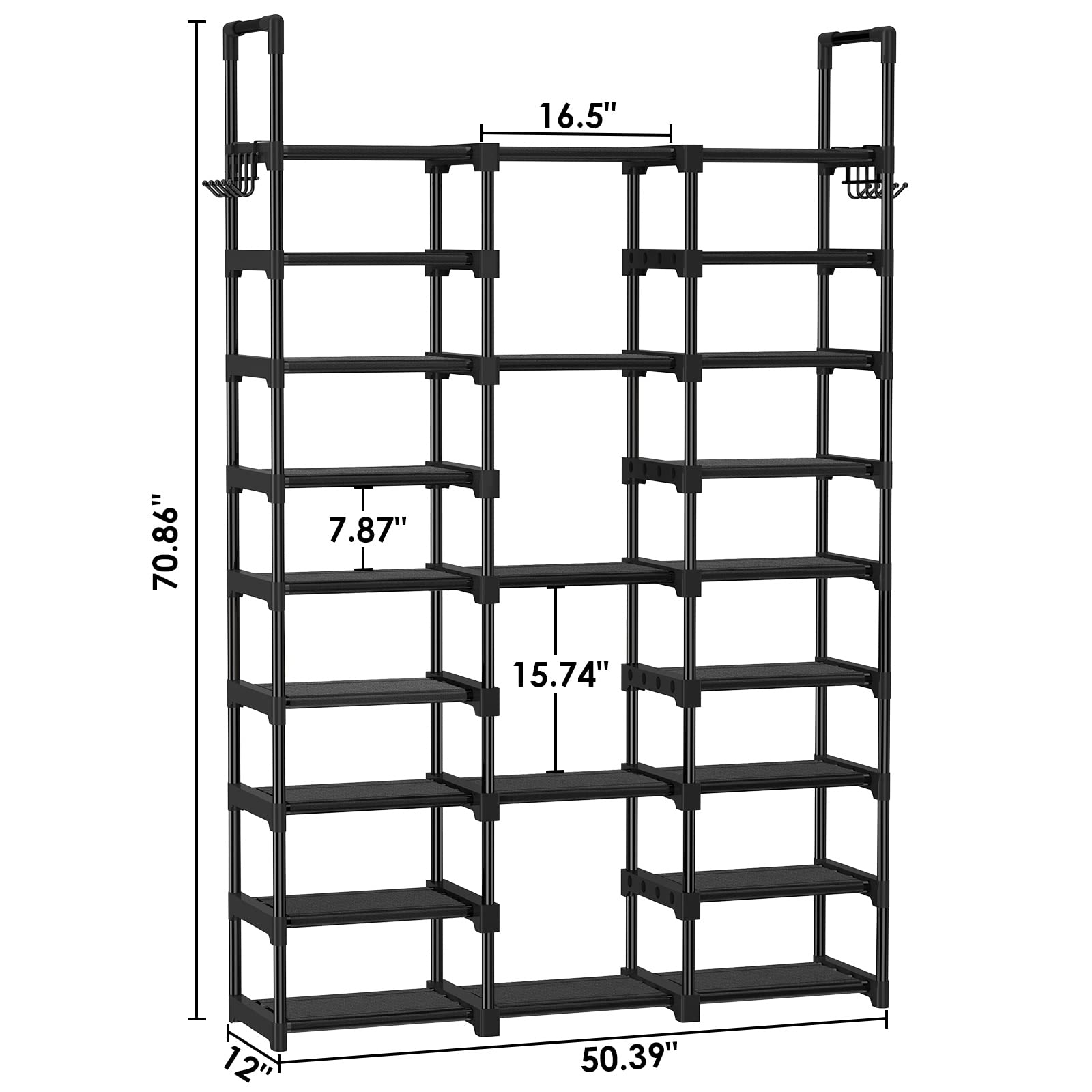 Mua Kayfia 9 Tiers Shoe Rack Shoe Organizer Storage with Non-Woven ...