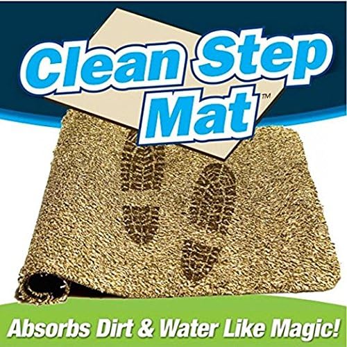 Clean Step Mat Super Absorbs Mud Doormat Inside Floor Dirt Trapper Mats Cotton Entrance Rug 18"x 28" (Black and white)