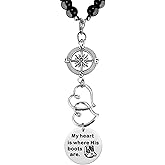 My Heart is Where His Boots are Car Charm, Military Wife Gift, Soldier Boots Rear View Mirror Charm, Soldier Wife Gift, Soldier Mom Gift, Deployment Gift, Soldier Girlfriend Gift