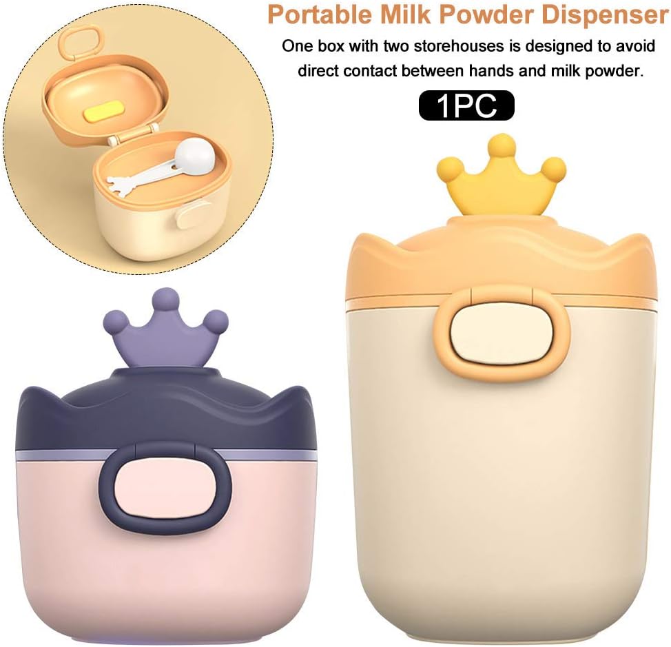CALIDAKA Baby Milk Powder Formula Dispenser Non-Spill Portable Formula Snack Storage Container with Carry Handle and Scoop for Travel Outdoor Activities,Hold 230g and 430g: Home & Kitchen