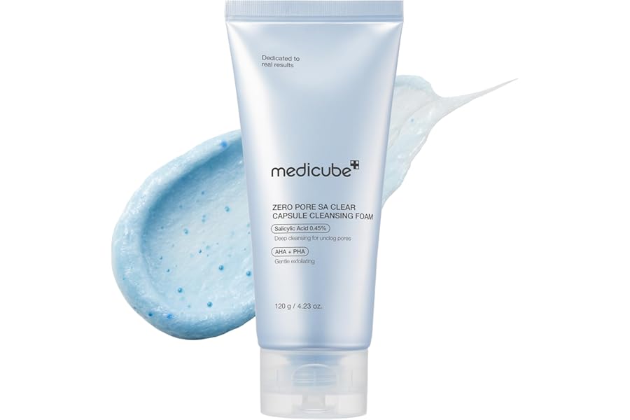 medicube Zero Pore Clear Blue Capsule Facial Deep Cleanser for Skin Texture, Blackhead & Pore Care | AHA, BHA & PHA for Double Cleansing, Daily Gentle Face Wash, Korean Skincare | 120g / 4.23 oz