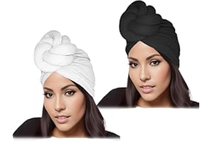 LVBGQVL Women Turbans and Head Wraps, Women African Turban Flower Knot Pre-Tied Bonnet Beanie Cap Headwrap
