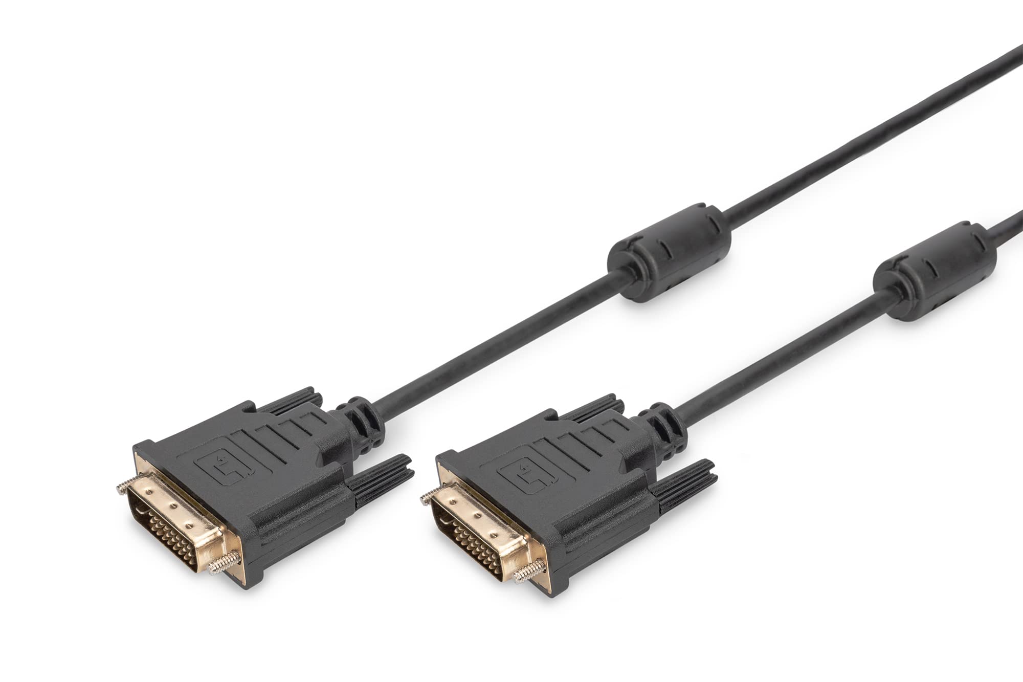 DIGITUS AK-320101-100-S 10m DVI(24+1) Male - DVI(24+1) Male DVI Connection Cable with Ferrite - Black