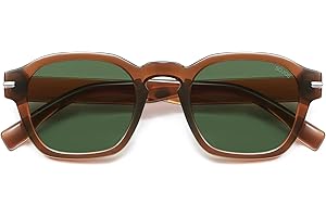 SOJOS Vintage Retro Square Polarized Sunglasses Men Standard Fit Trendy Womens Sun Glasses SJ2382