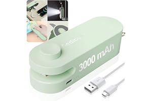 AEDICCE 4 in 1 Mini Bag Sealer, Bag Sealer Heat Seal with Cutter, USB Rechargeable Chip Bag Sealer Heat Seal, Portable Bag Resealer for Plastic Bags Snacks & Food Storage,Green
