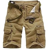 GSGGIG Men's Cargo Shorts Relaxed Fit, Cotton Twill Work Shorts, Outdoor Lightweight Casual Shorts for Men with Pockets