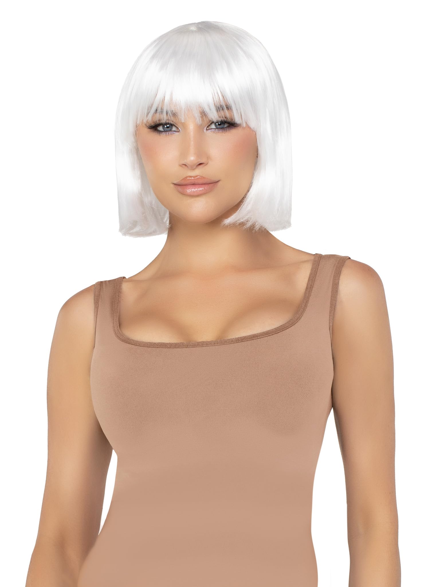 Leg Avenue A2834 - Pearl Short Natural Bob Wig, One Size (White)
