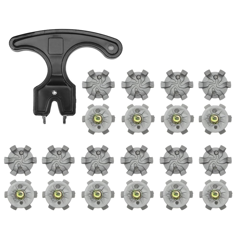 VOANZO 20PCS Golf Shoe Spikes with Wrench Remove Tool Replacement Spikes for Most Golf Shoe