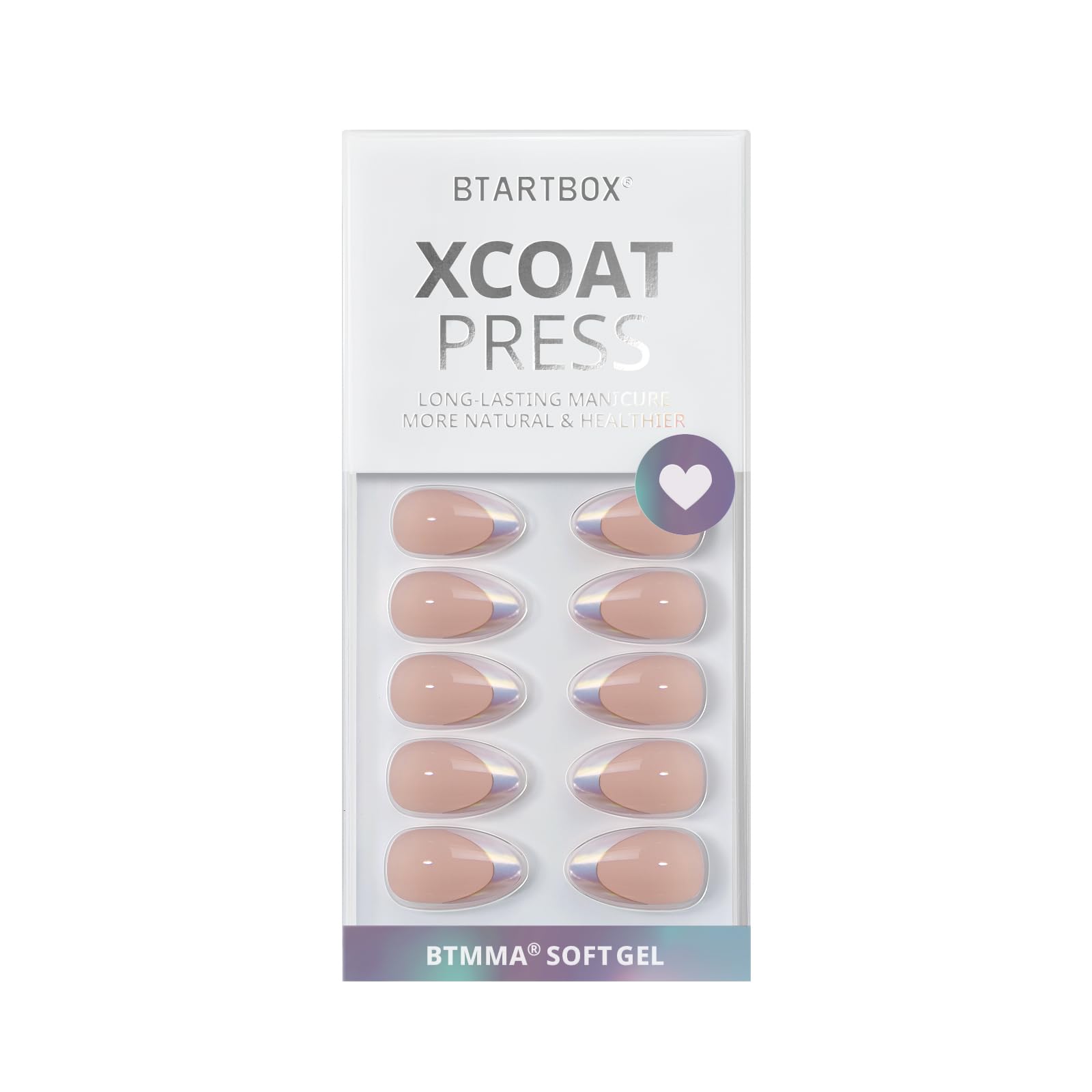 BTArtbox French Tip Press On Nails - White Press On Nails Almond, Short Fake Nails with Nail Glue, Fit Perfectly & Natural Reusable Stick on Nails in 16 Sizes, Mermaid - Image 3