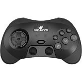 Retro-Bit SEGA Saturn&reg; PRO - 2.4GHz Wireless Controller - (Black) | Officially Licensed | Includes 2 Receivers for Original Sega Saturn, Sega Genesis Mini, Switch, PC, Mac