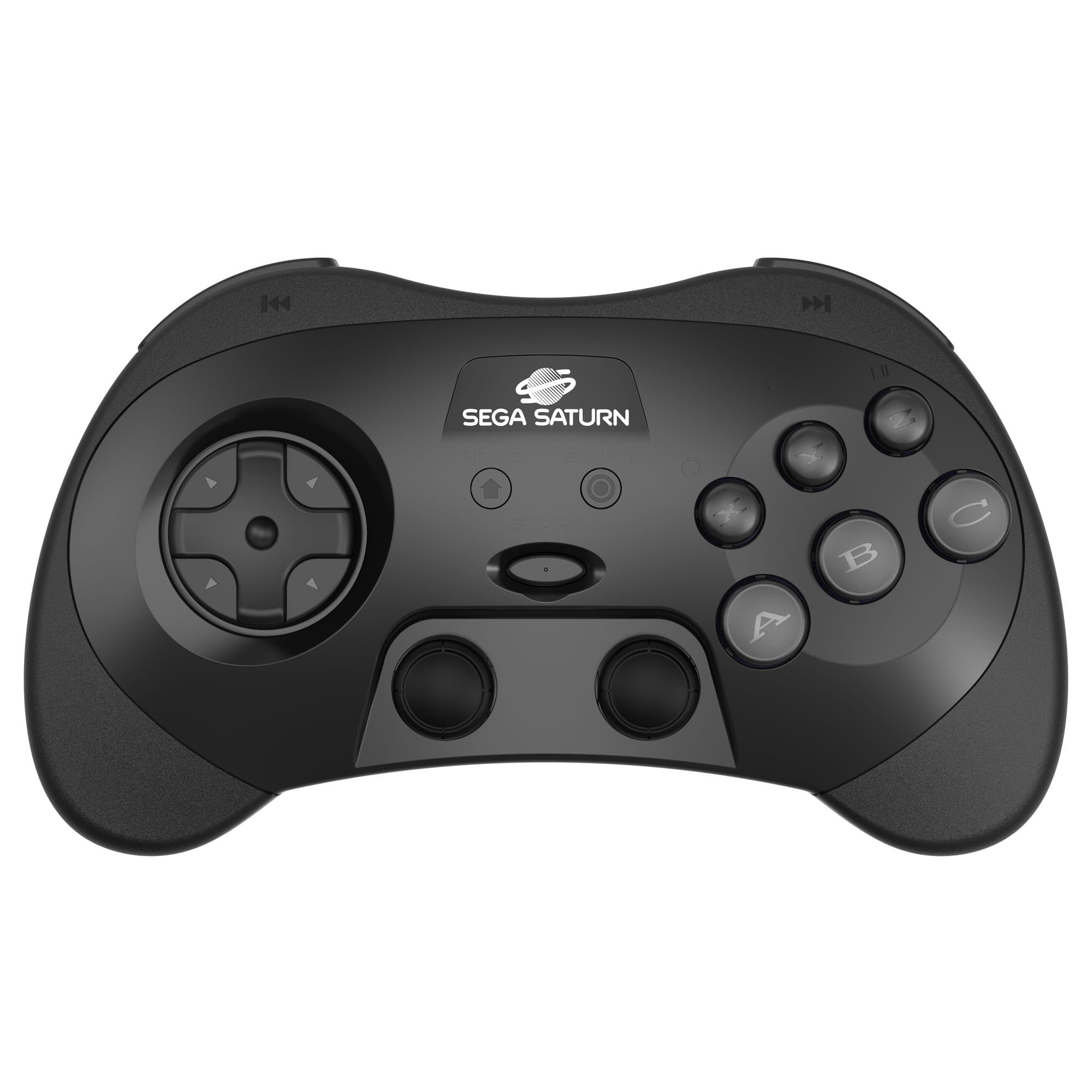Retro-Bit SEGA Saturn® PRO - 2.4GHz Wireless Pro Controller for Sega Saturn, Sega Genesis Mini, Switch, PC, Mac - Includes 2 Receivers - Black
