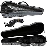 Vetimobato Carbon Fiber Violin Case 4/4 Full Size Strong light Hard Violin Case with Back Strap &amp; 2 Bow holder Violin Box ca. 2kg (Black)