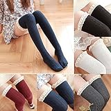 Momtuesdays2 Women's Lace Trim Knee-High Boot Socks