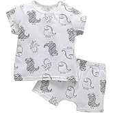 Zanie Kids Baby Toddler Pajamas for Girl and Boy Sleepwear Summer Pja Homewear Cotton