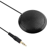 Dreokee Conference Microphone 3.5mm Desktop Computer Mic for Computer Desktop and Laptop 360&deg; Omnidirectional Condenser Mic for Online Meeting/Class, Skype, Recording, Chatting, Gaming