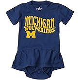 Wes and Willy College Sports Fan Baby Girls Ruffle Hopper Romper