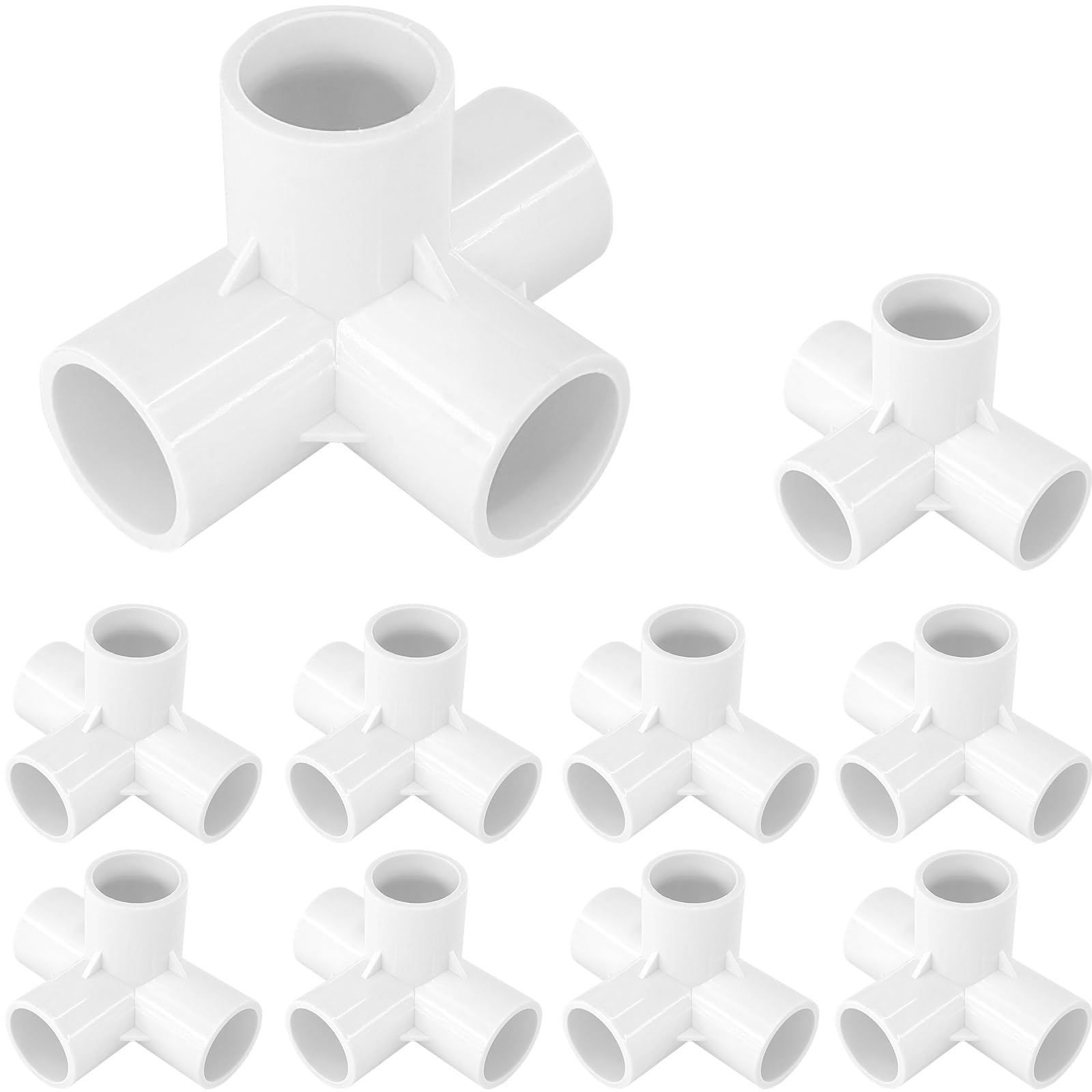 Gardeningwill 10Pcs 4 Way Inner Diameter 25mm PVC Fitting Build Heavy Duty Greenhouse Frame Furniture Connectors