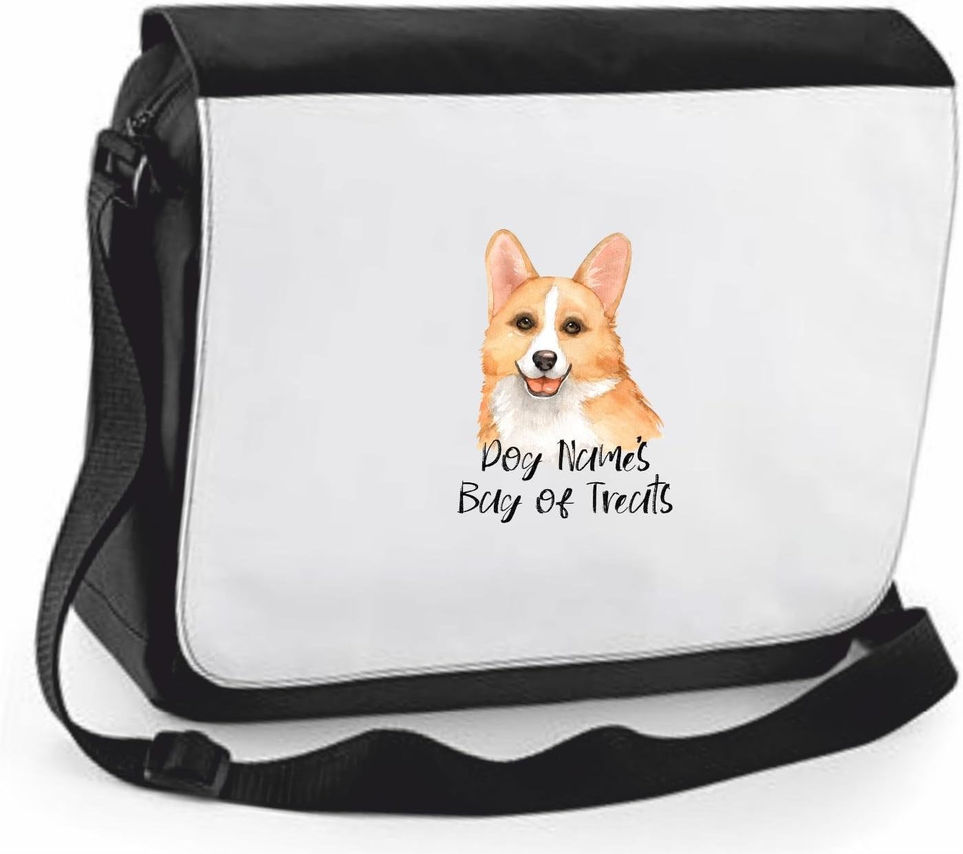 Dog Five Corgi – Custom Name’s Bag of Treats Shoulder Bag - Large