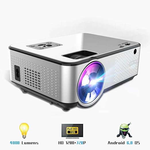 Proyector de video WiFi, mini proyector inalámbrico 4000Lux ...