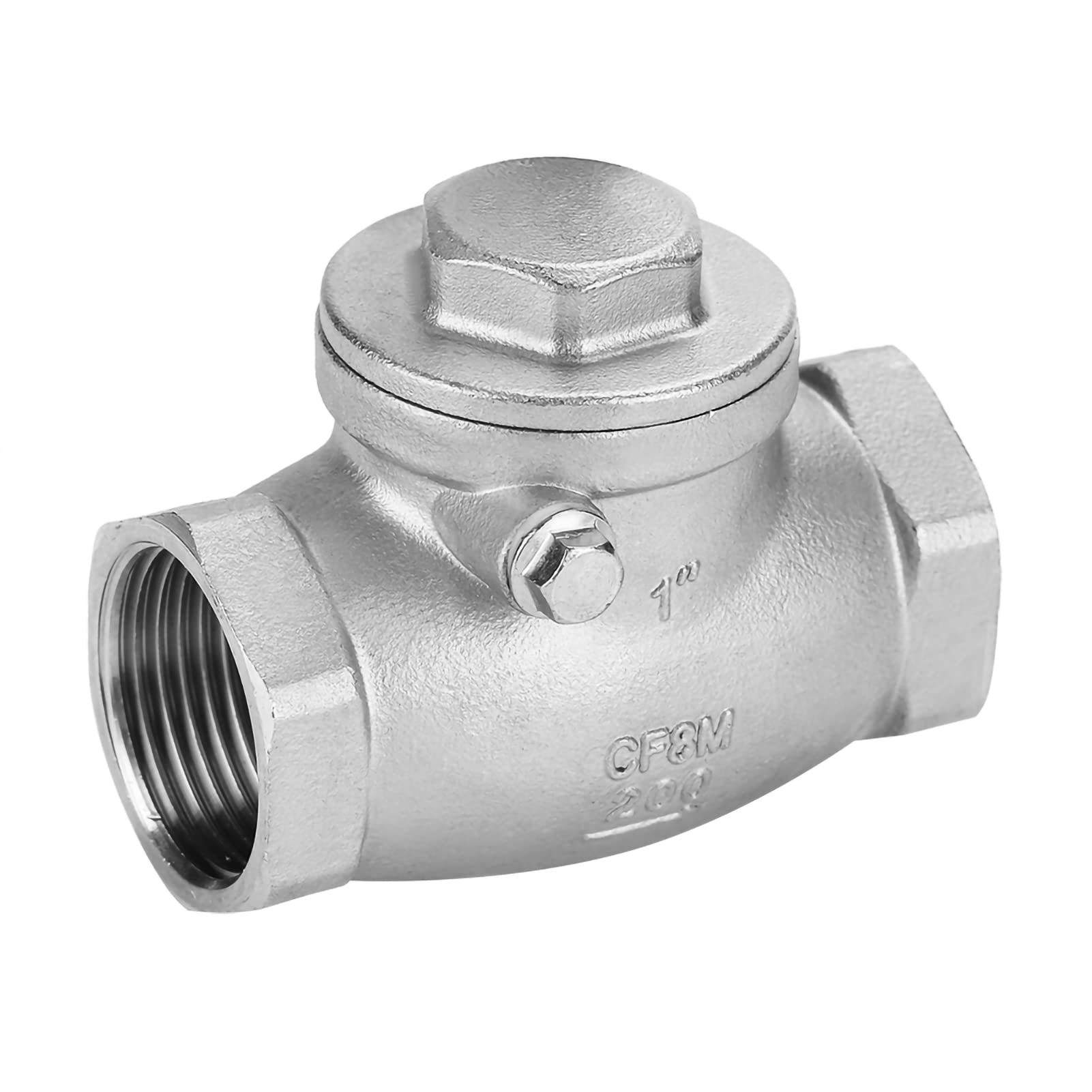 Oumefar DN25 Check Valve Stainless Steel Swing Non Return Valves 1" Female Thread Tube Connector Tool