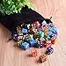 AUSTOR 50 Pieces 6 Sided Dice Set, 5 x 10 Pearl Colors Square Corner Dice with Velvet Pouch for Tenzi, Farkle, Yahtzee, Bunco or Teaching Math
