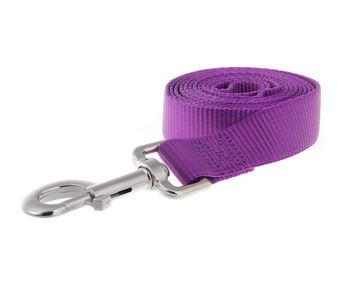 Accod Dog Training Lead Leash 5M Nylon Dog Lead Dog Long Lead Rope with 360 Degree Rotating Stainless Steel Hook for Small Medium and Large Dog (Purple)
