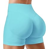 RICH BRIA Women Workout Gym Impact Shorts 4.5" Hidden Scrunch Butt Lifting Seamless Yoga Shorts Tummy Control