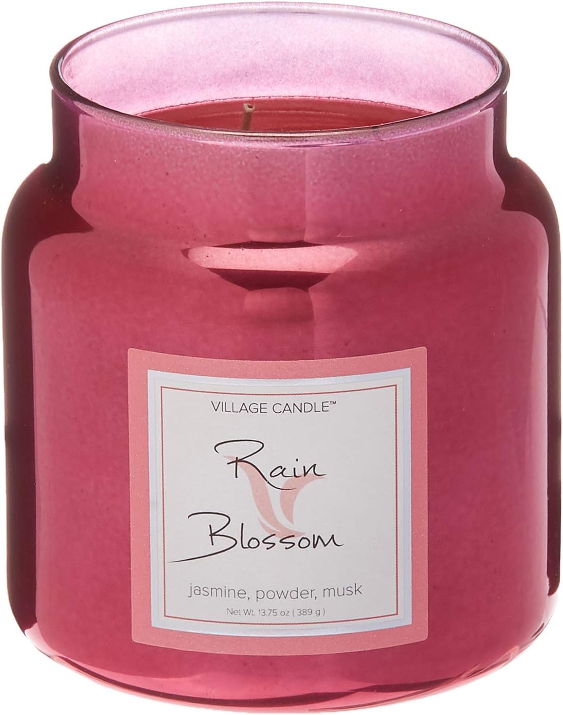 Village Candle Rain Blossom 16 oz Metallic Jar Scented Candle, Medium