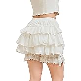 BEAUZSUZSANA Victorian Bloomers Lolita Pumpkin with Bow Women's Ruffled Shorts 100% Cotton Lace Pettipants