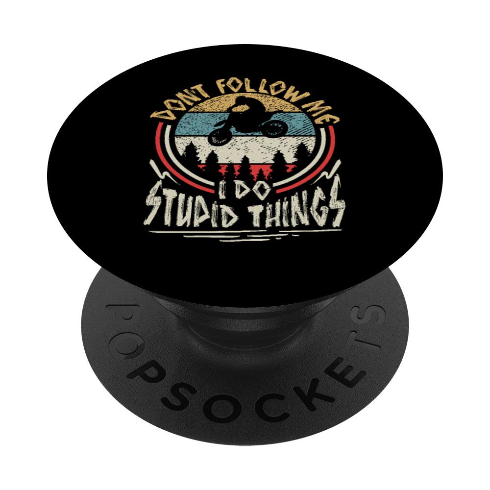 Motocross Dirt Bike Retro Enduro Vintage Don't Follow Me PopSockets PopGrip: Swappable Grip for Phones & Tablets