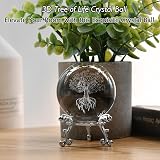 IFOLAINA Tree of Life 3D Crystal Ball Paperweight Glass Sphere 2.4in view 7