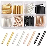 arricraft 64g Opaque Glass Bugle Beads, 30mm/20mm Bugle Seed Beads, Tube Loose Beads for Jewelry Making- Metallic Color