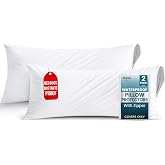 Set of 2 Pillow Protectors with Zipper Body Pillow Size, Pillow Covers | Ultra Soft Pillow Encasements, Bed Bug &amp; Dust Mite Proof, Moisture Wicking and Waterproof Pillow Cases by Utopia Bedding