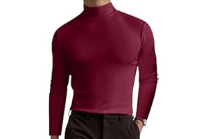 Men's High Neck Slim Fit T-Shirt - Slim Fit Stretchy & Breathable Top for Gym for Gym or Casual, Modern Style & Comfort