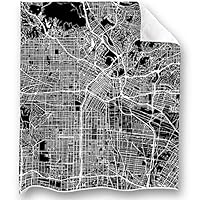 Loong Design City Map of Los Angeles Throw Blanket Super Soft, Fluffy, Premium Sherpa Fleece Blanket 50