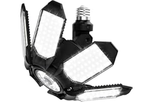 Adiding Rotatable LED Garage Light, 6 Adjustable Panels 12000Lm Bright Basement Shop Lamp Fixture Screw in E26 E27 Bulb Base for Attic, Barn, Ceiling, Warehouse, Home Gym, Utility