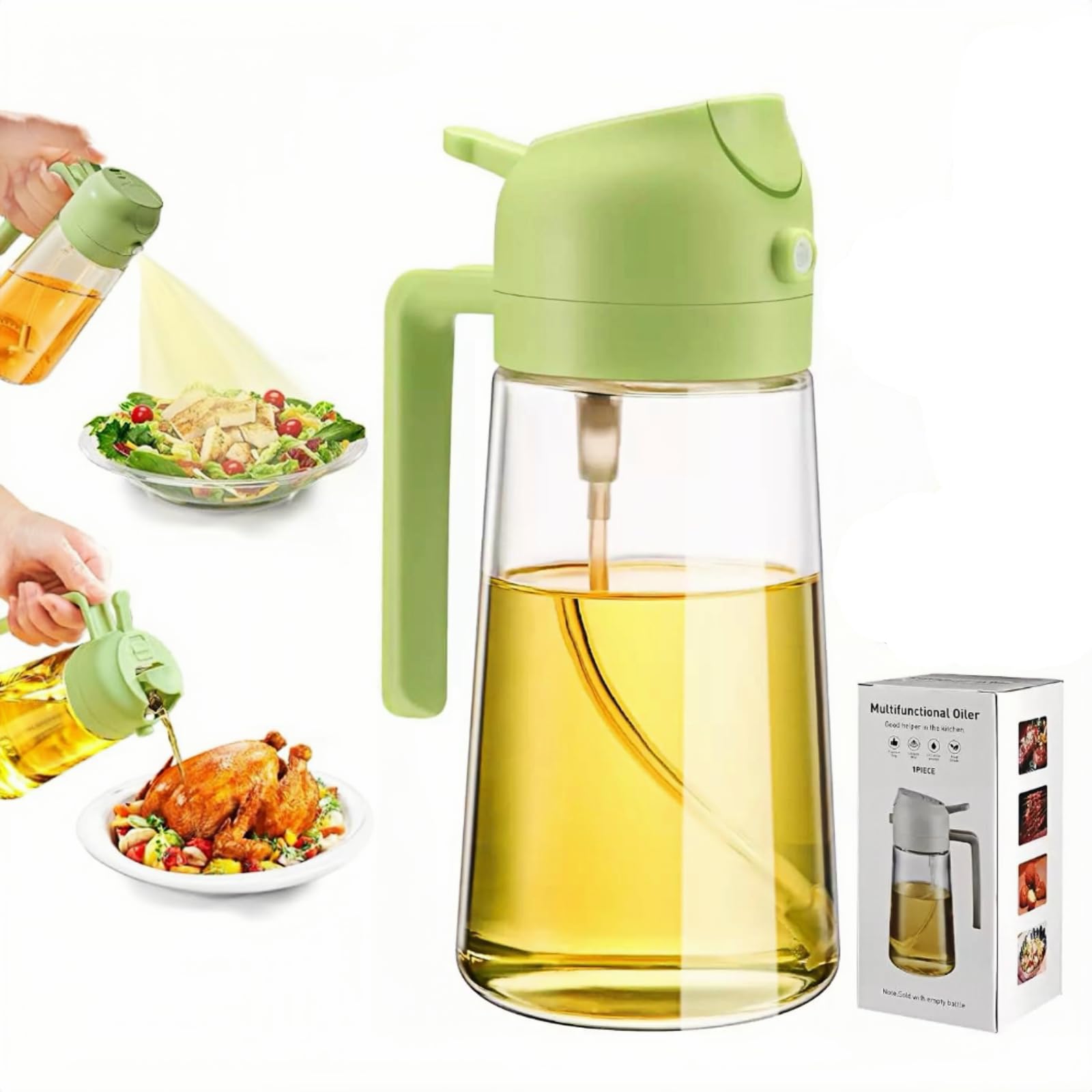 Photo 1 of PCBEAR Oil Sprayer for Cooking,2 in 1 Olive Oil Dispenser and Oil Sprayer 470ml Olive Oil Spritzer,Oil Sprayer for Air Fryer, Salad,Roasting,BBQ
