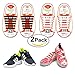 Shackcom No Tie Flat Shoelaces 2 Pack for Kids, Men & Women | Waterproof & Stretchy Silicone Tieless Shoe Laces | for Athletic & Dress Shoes, Hiking Boots & More | Eliminate Loose Shoelace Accidents