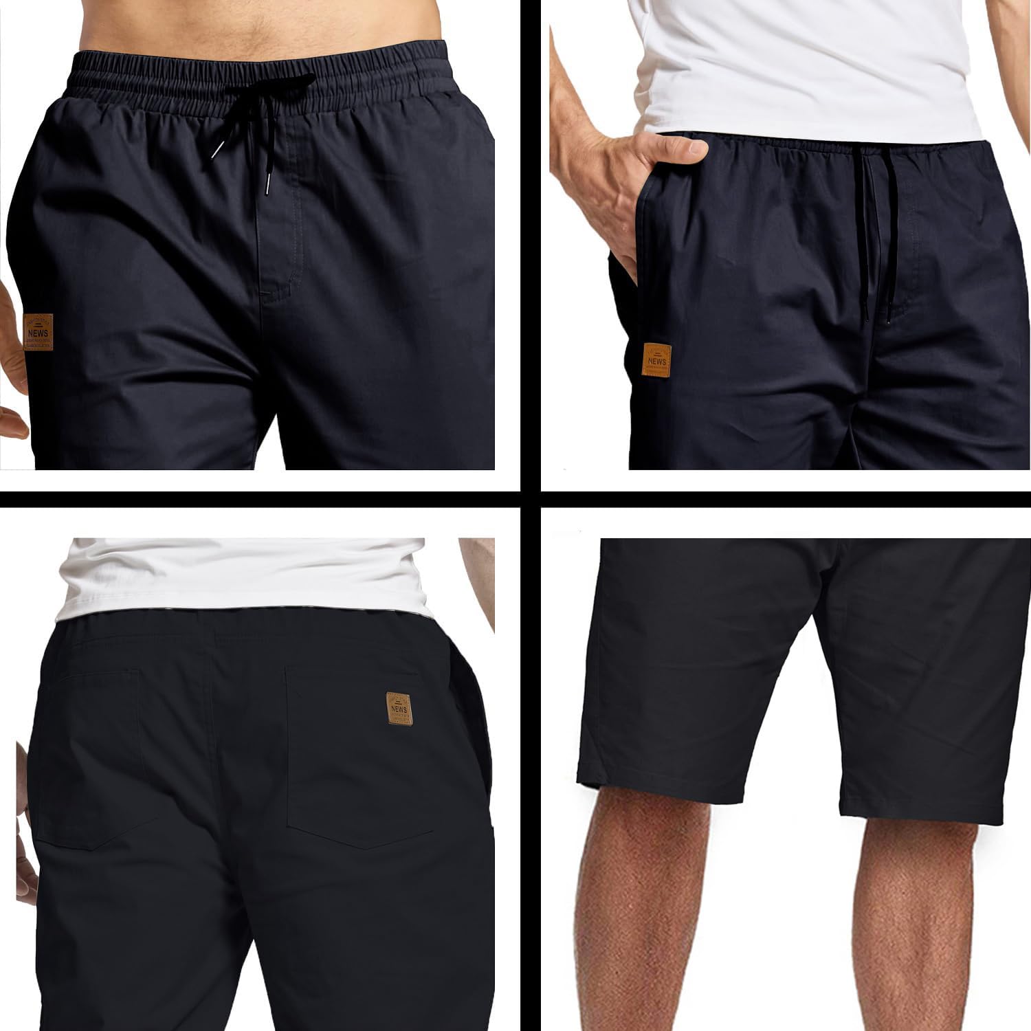 ZOXOZ Kurze Hose Herren Shorts Herren Sommer Chino Shorts Baumwolle Cargo Shorts Freizeithose Kurz Mit Taschen Schwarz XL 3