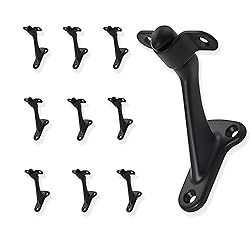 ZAUYX 10 Pack 3 Inch Hand Rail Bracket Black Stair