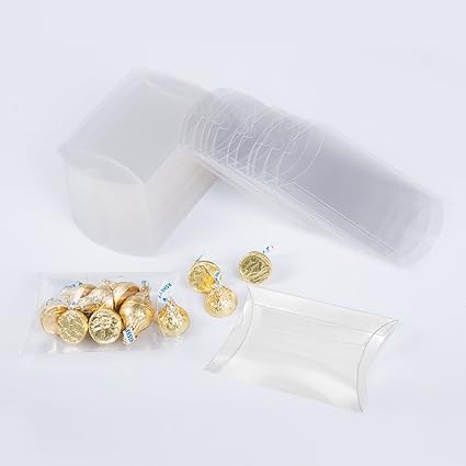 Amazon Com Mowo Clear Plastic Pillow Box 4 7x1x3 Inch Gift Candy