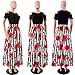 2 Piece Dresses Vintage Flared Flowy 2018 Spring Summer Red Black 4XL