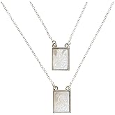 Roman Infinity Scapular Layered Silver Tone 26 inch Zinc Metal Multi Tiered Necklace