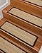 Natural Area Rugs - Seagrass Stair Tread, Half Panama Collection, Natural Fiber, Handmade & Latex Backed, Espresso 9