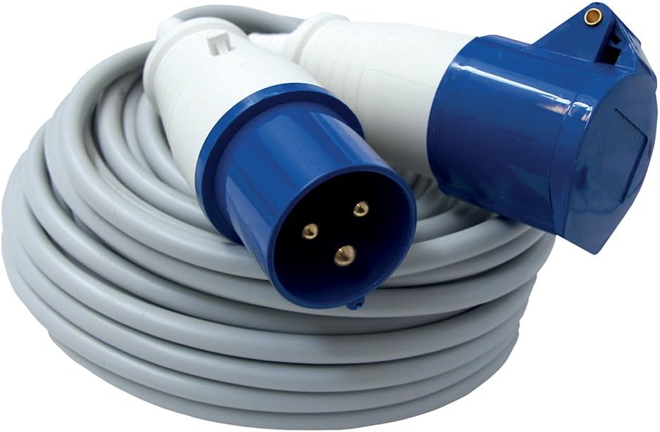 Electraline - 461470 IP44 Industrial Extension, Cable Fror 3 G1.5 10 m, Male and Female IEC 220 V T 2P, Grey - Image 3
